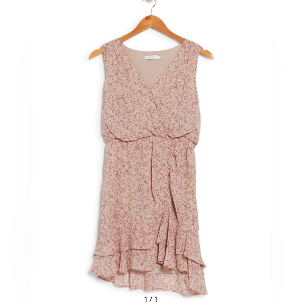 LUSH SURPLICE SLEEVELESS RUCHED MINI DRESS IN IVORY (M)